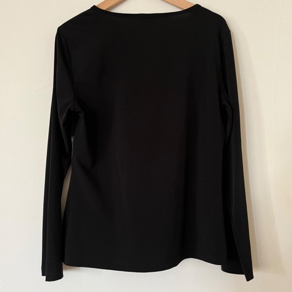 ❌Sold❌ CALVIN KLEIN Retro Faux Leather and Suede Patchwork Long Sleeve Blouse - Picture 2 of 6